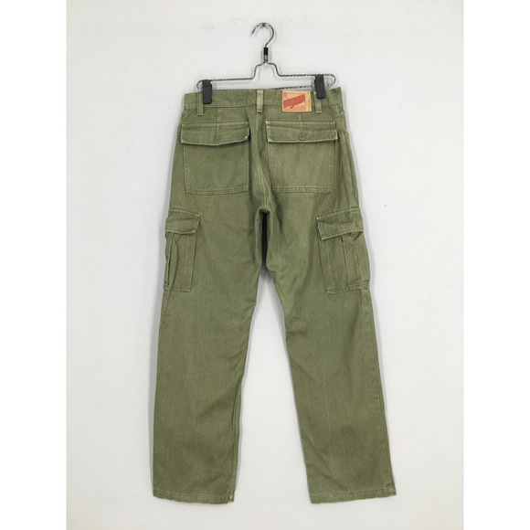 Subciety Japan Thick Cargo Pants Olive Green Military Style Size 30 - Picture 11 of 16